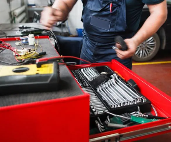 Tools in a car workshop